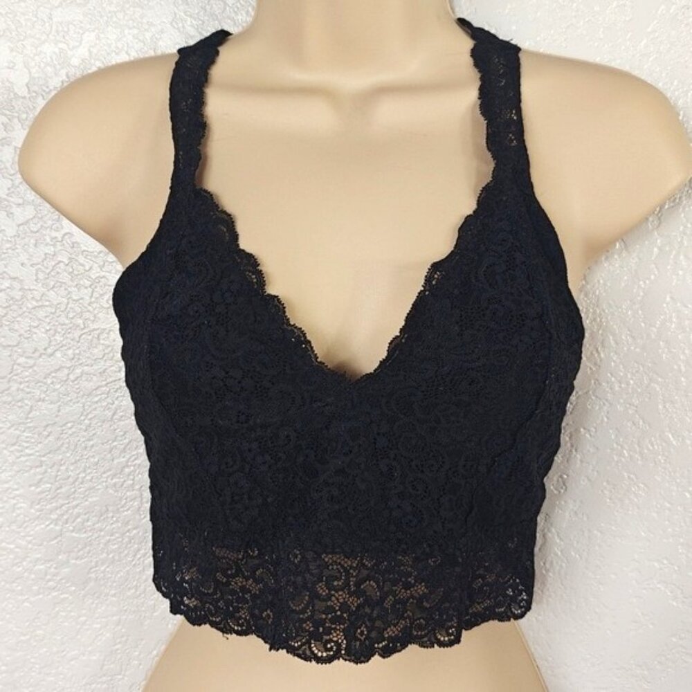 Soma Size L Bralette Black Lace Racerback